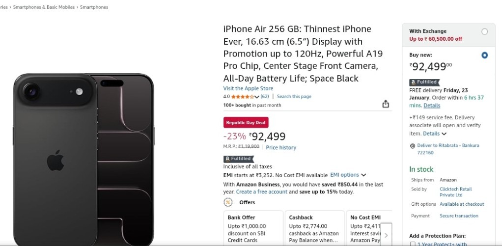 iphone Air Amazon Great Republic Day Sale 2026 